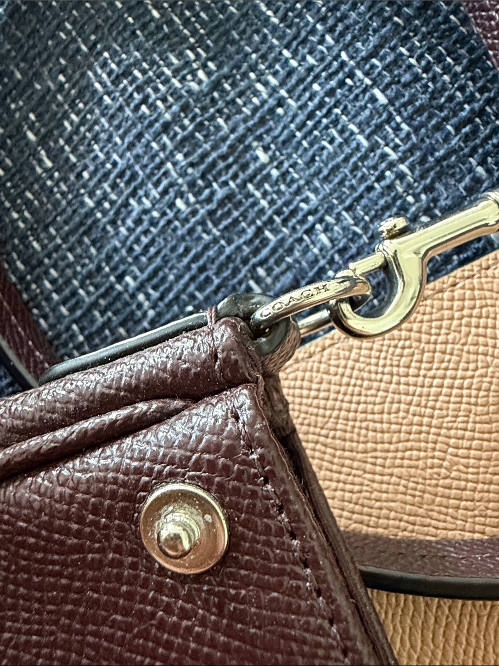 NWOT New Coach F12106 Reversible Ruby Crossbody Leather Purse Oxblood/Nude Pink - Picture 13 of 15